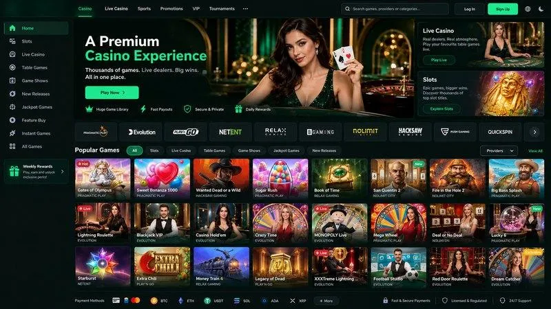 Verde Casino: Oltre 80 Provider e Ampia Selezione di Giochi Live