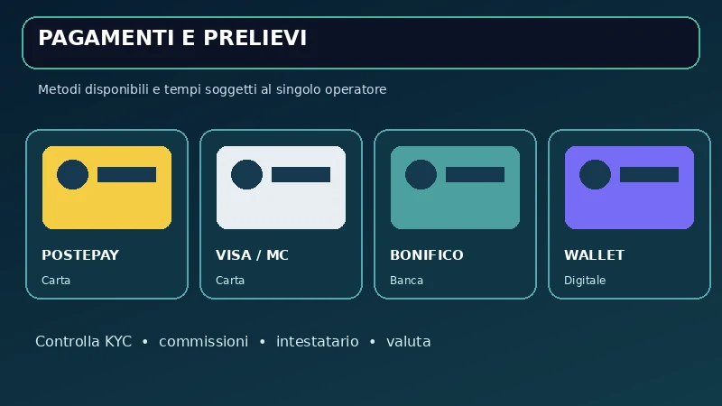 Casinò Online per Metodo di Pagamento: Postepay, Carte e Crypto