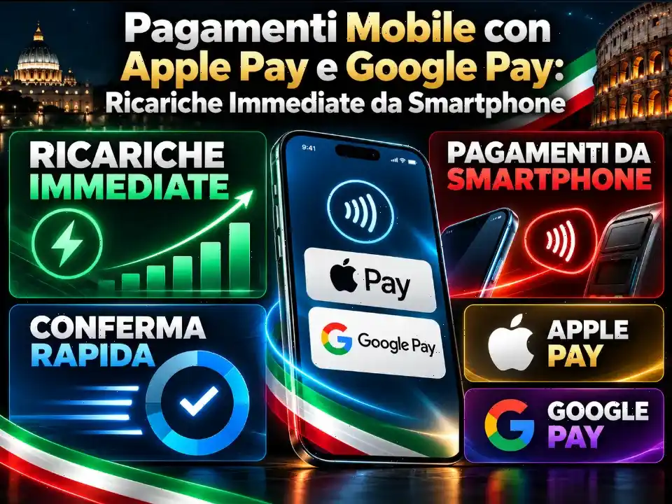 Pagamenti Mobile con Apple Pay e Google Pay: Ricariche Immediate da Smartphone